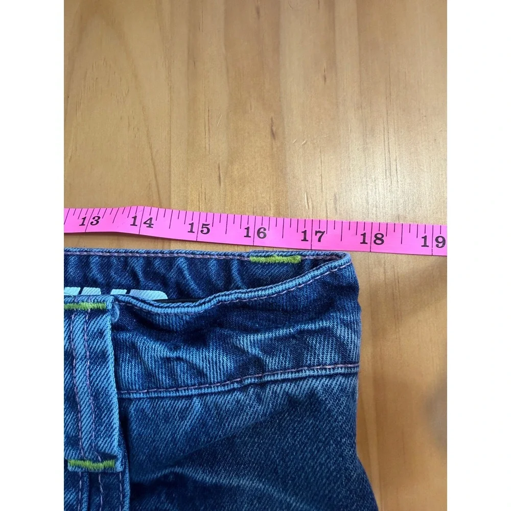 ALAB Wide Leg Jeans Womens 14 Blue Y2K Baggy Embroidered Star Skater Streetwear